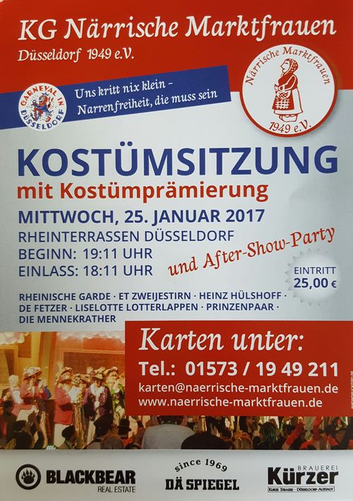 Kartenvorverkauf Kostümsitzung